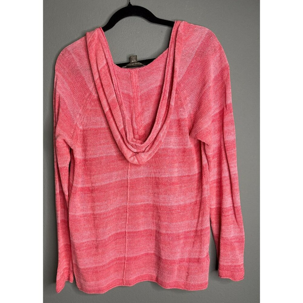 Tommy Bahama Women's Medium Linen Cotton Hooded Pullover Sweater Knit Pink - Picture 2 of 8